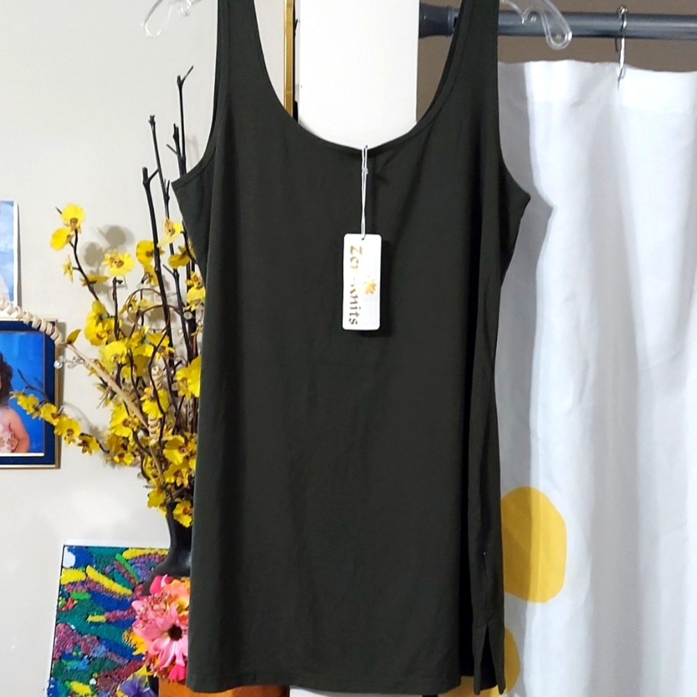 Zen Knits olive green tank top